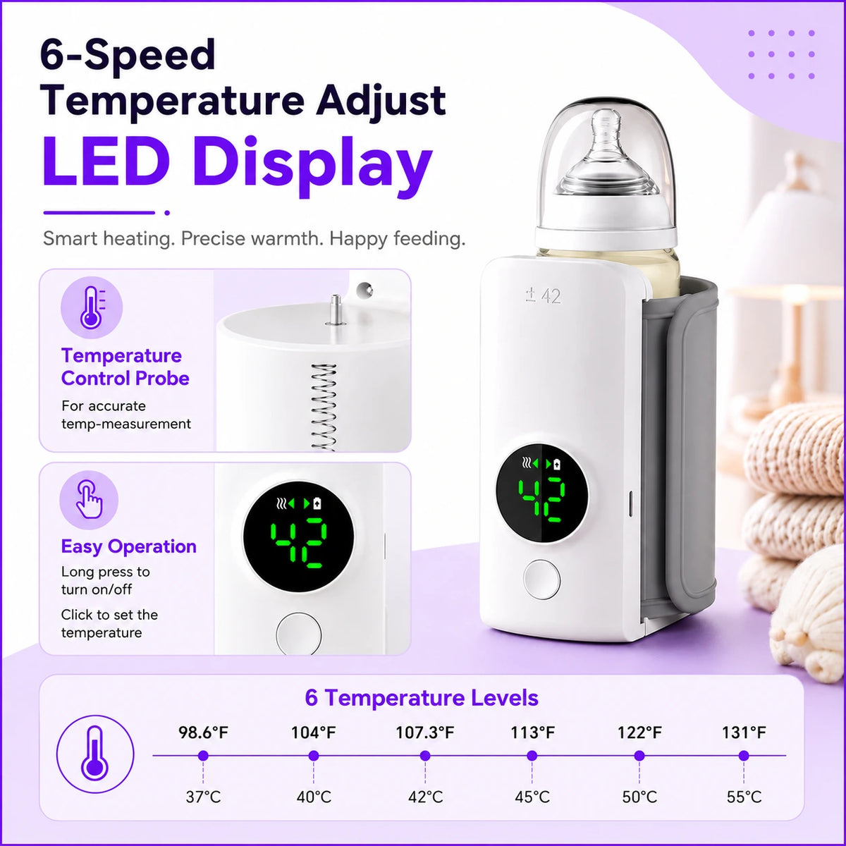 Portable Rechargeable Baby Bottle Warmer
