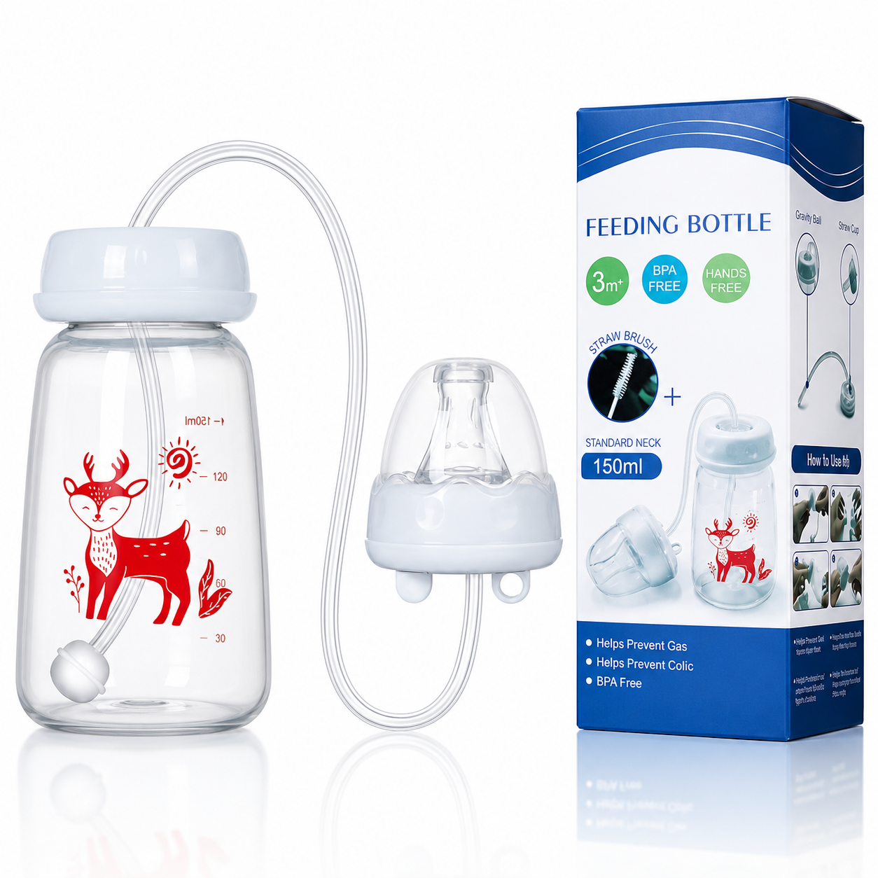 Hands-Free Baby Feeding Bottle