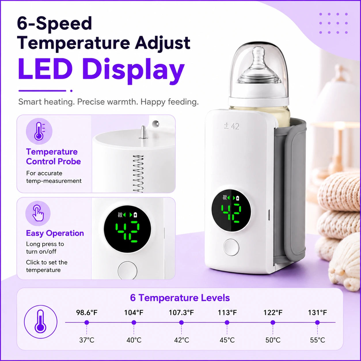 Portable Rechargeable Baby Bottle Warmer