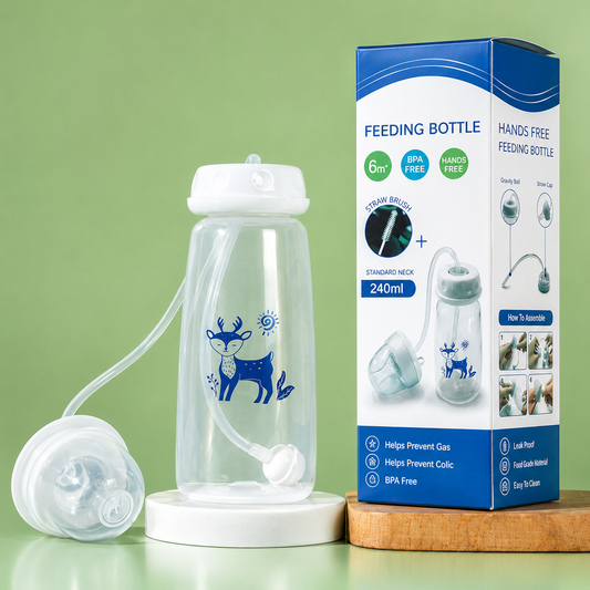 Hands-Free Baby Feeding Bottle