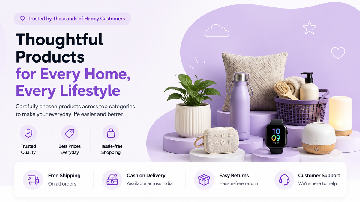 Liwio multi-category online store homepage banner featuring quality products for every home and lifestyle, with trusted quality, everyday value, free shipping, cash on delivery, easy returns and customer support.