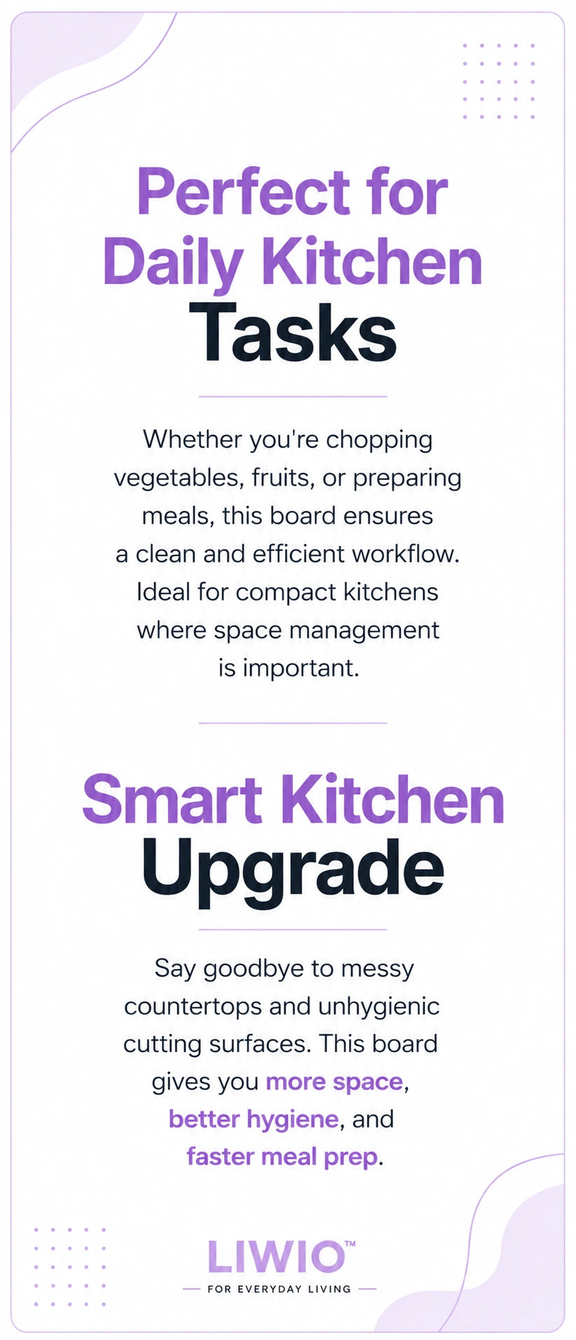 Liwio stainless steel over-the-edge chopping board designed to expand kitchen workspace and support everyday food preparation.
